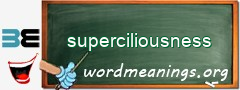 WordMeaning blackboard for superciliousness